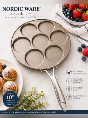 Nordic Ware Silver 7-Well Aebleskiver Pan
